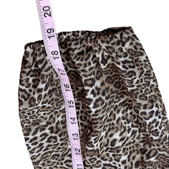 Cato Animal Print Blouse Chiffon Metallic Gold Thread Smocked XL NWT - Picture 7 of 12